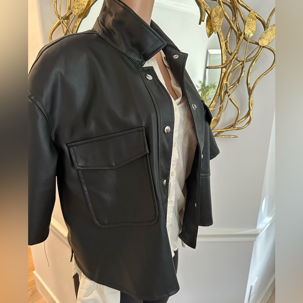 Vigoss Button Down Pleather Jacket - image 5